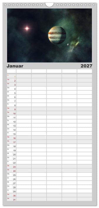 Intergalaktische Reise zu fernen Welten (CALVENDO Familienplaner 2027)