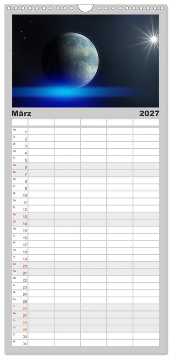 Intergalaktische Reise zu fernen Welten (CALVENDO Familienplaner 2027)