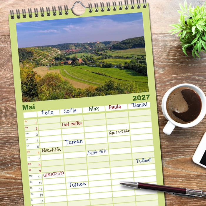 Saale-Unstrut - Region aus Wein und Stein (CALVENDO Familienplaner 2027)