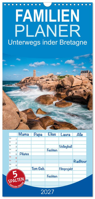 Unterwegs in der Bretagne (CALVENDO Familienplaner 2027)