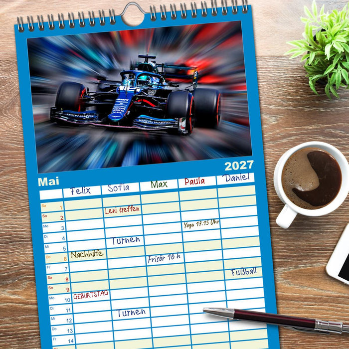 Vollgas in der Formel 1 (CALVENDO Familienplaner 2027)