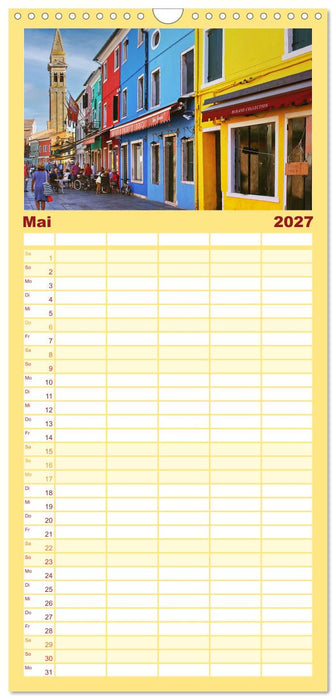 Bunt Bunter Burano (CALVENDO Familienplaner 2027)