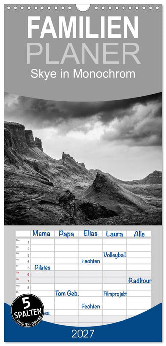 Skye in Monochrom (CALVENDO Familienplaner 2027)