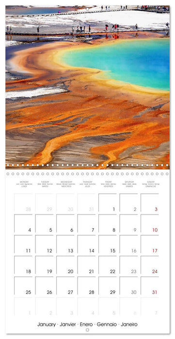 Yellowstone, Hot springs and geysers (CALVENDO Monthly Calendar 2027)