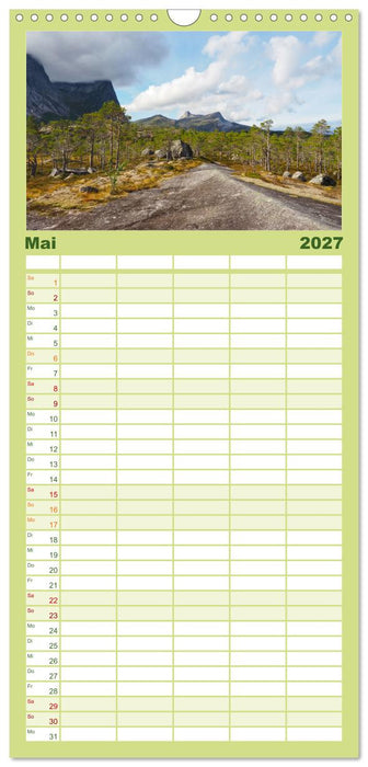 Spektakuläre Bergwelten Norwegen (CALVENDO Familienplaner 2027)