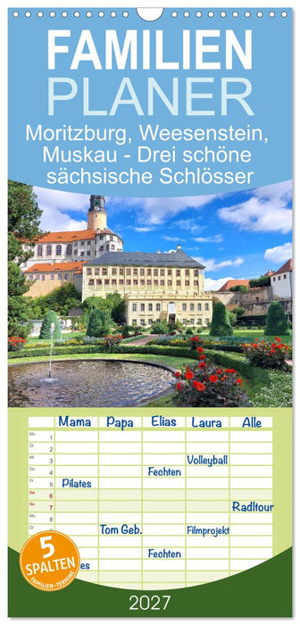 Moritzburg, Weesenstein, Muskau - Drei schöne sächsische Schlösser (CALVENDO Familienplaner 2027)