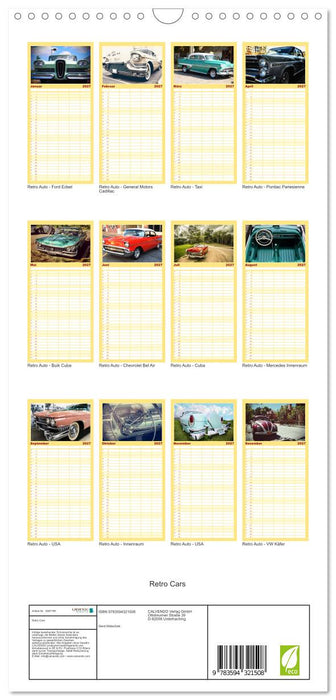 Retro Cars (CALVENDO Familienplaner 2027)