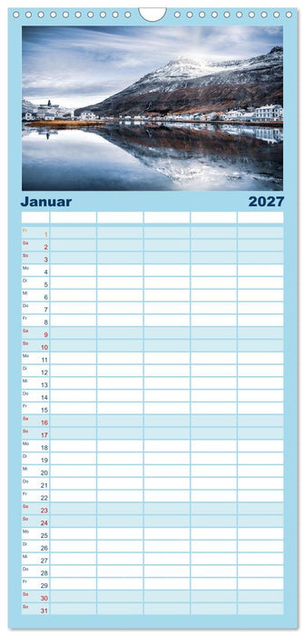 Island - Rundreise im Oktober (CALVENDO Familienplaner 2027)