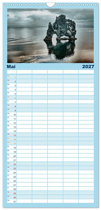 Island - Rundreise im Oktober (CALVENDO Familienplaner 2027)