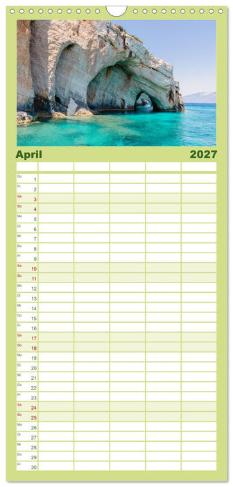 Zakynthos und Kefalonia Trauminseln im Ionischen Meer (CALVENDO Familienplaner 2027)