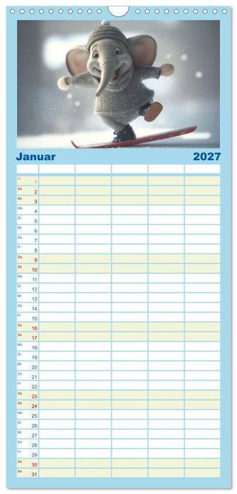 Die lustigen Dickhäuter. Ein Kalender für gute Laune (CALVENDO Familienplaner 2027)