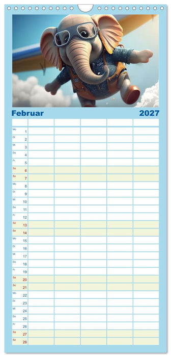 Die lustigen Dickhäuter. Ein Kalender für gute Laune (CALVENDO Familienplaner 2027)