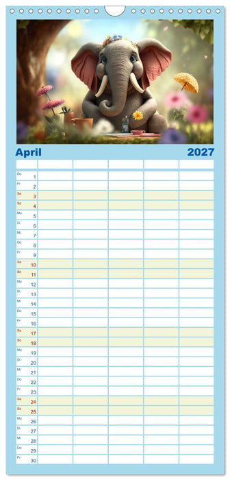 Die lustigen Dickhäuter. Ein Kalender für gute Laune (CALVENDO Familienplaner 2027)