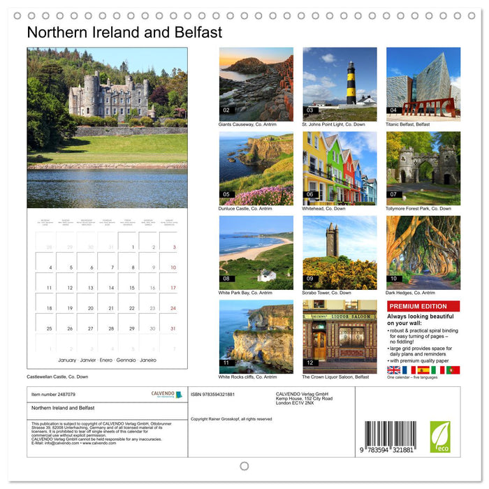 Northern Ireland and Belfast (CALVENDO Monthly Calendar 2027)