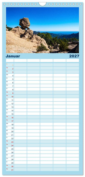 Korsika Wild und Frei (CALVENDO Familienplaner 2027)
