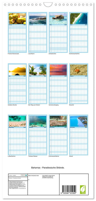 Bahamas - Paradiesische Strände. (CALVENDO Familienplaner 2027)