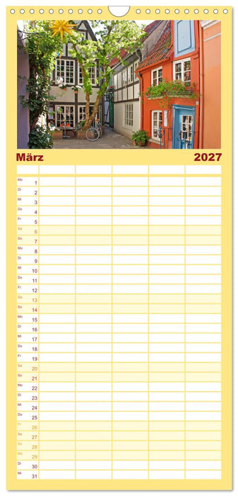 Ansichten von Bremen und Bremerhaven (CALVENDO Familienplaner 2027)