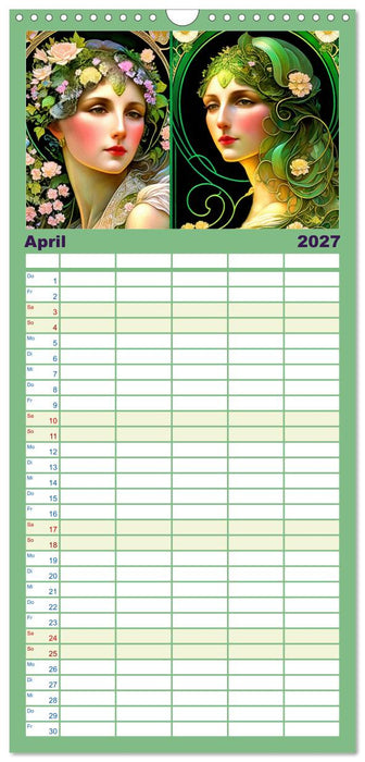 Art Deco Freundinnen (CALVENDO Familienplaner 2027)