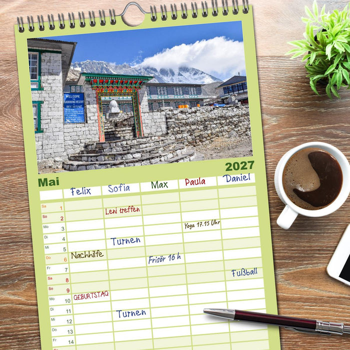 Nepal- Trekking durchs Hochgebirge (CALVENDO Familienplaner 2027)