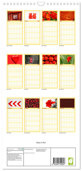 Alles in Rot (CALVENDO Familienplaner 2027)