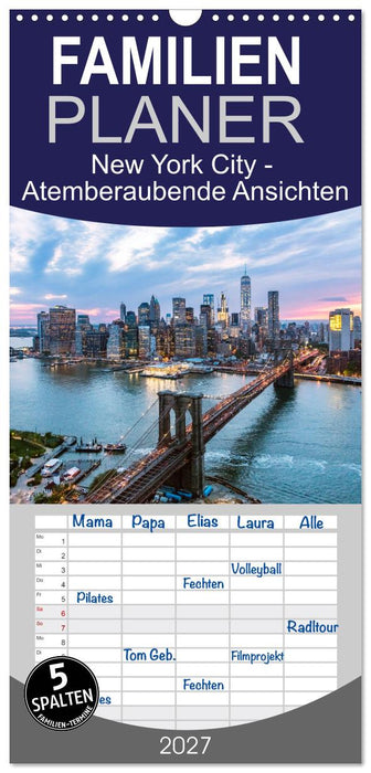 New York City - Atemberaubende Ansichten (CALVENDO Familienplaner 2027)