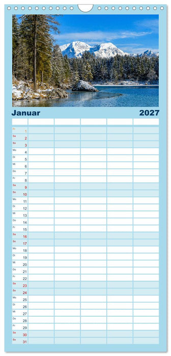 Unterwegs im Bergsteigerdorf Ramsau (CALVENDO Familienplaner 2027)
