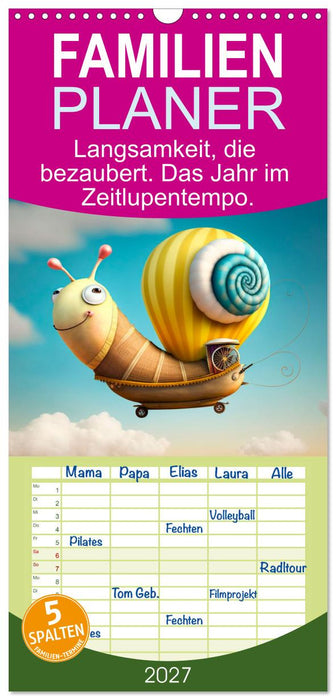 Langsamkeit, die bezaubert. Das Jahr im Zeitlupentempo. (CALVENDO Familienplaner 2027)
