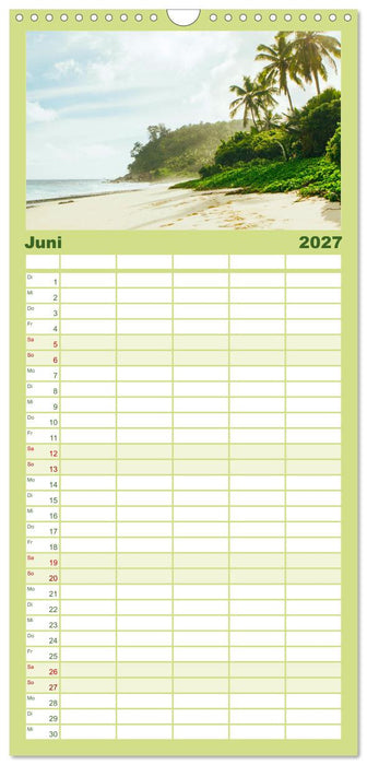 In Gedanken auf den Seychellen (CALVENDO Familienplaner 2027)