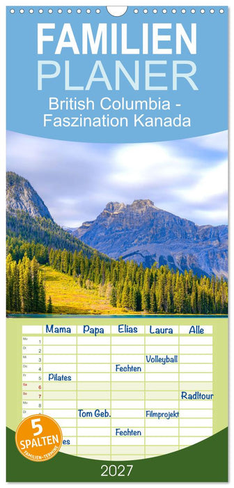 British Columbia - Faszination Kanada (CALVENDO Familienplaner 2027)