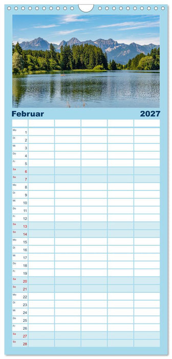 Forggensee und Alpsee - Urlaubsparadies Bayerisches Allgäu (CALVENDO Familienplaner 2027)