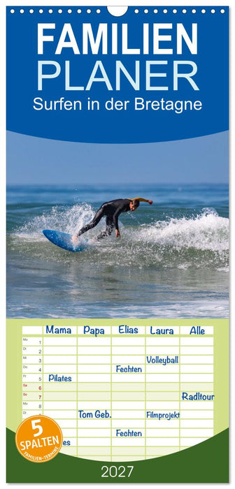 Surfen in der Bretagne (CALVENDO Familienplaner 2027)