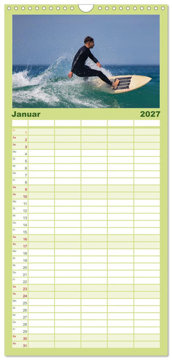 Surfen in der Bretagne (CALVENDO Familienplaner 2027)