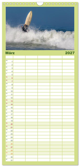 Surfen in der Bretagne (CALVENDO Familienplaner 2027)