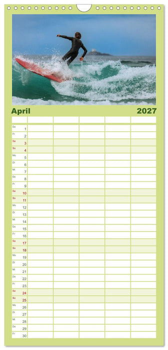 Surfen in der Bretagne (CALVENDO Familienplaner 2027)