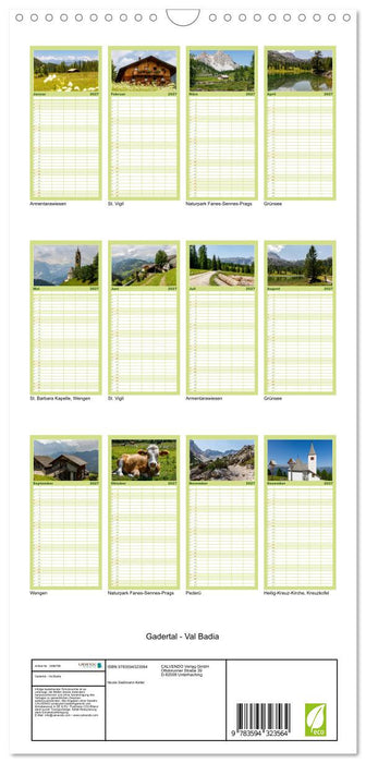 Gadertal - Val Badia (CALVENDO Familienplaner 2027)