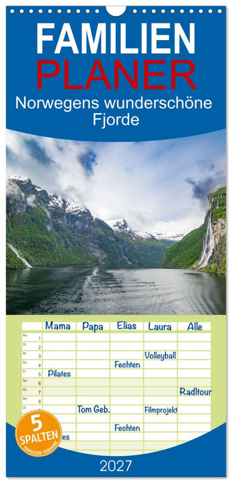 Norwegens wunderschöne Fjorde (CALVENDO Familienplaner 2027)