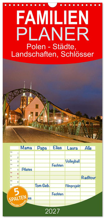 Polen - Städte, Landschaften, Schlösser (CALVENDO Familienplaner 2027)