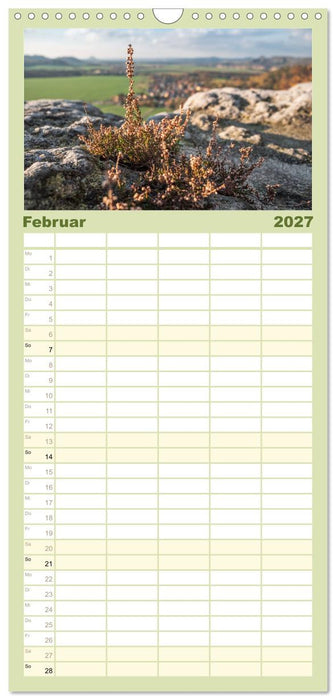 Zauberhaftes Heidekraut - Elbsandstein (CALVENDO Familienplaner 2027)