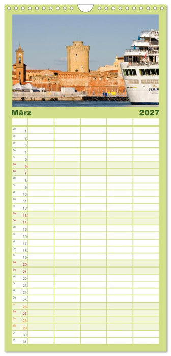 Toskana. Livorno - Volterra - Piombino (CALVENDO Familienplaner 2027)
