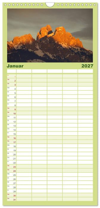Bergerlebnisse im Tannheimer Tal (CALVENDO Familienplaner 2027)