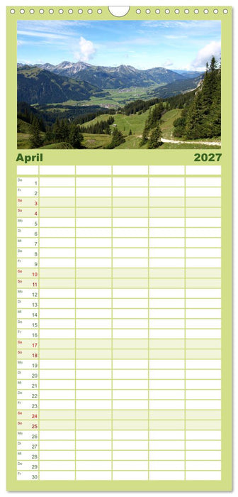 Bergerlebnisse im Tannheimer Tal (CALVENDO Familienplaner 2027)