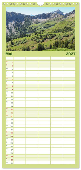 Bergerlebnisse im Tannheimer Tal (CALVENDO Familienplaner 2027)