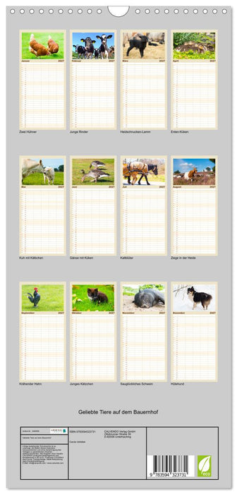 Geliebte Tiere auf dem Bauernhof (CALVENDO Familienplaner 2027)