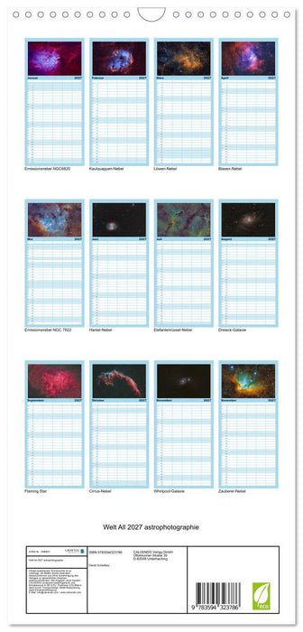 Welt All 2027 astrophotographie (CALVENDO Familienplaner 2027)