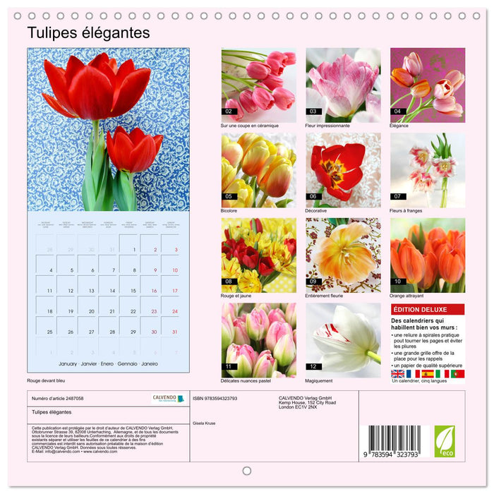 Tulipes élégantes (CALVENDO Calendrier mensuel 2027)