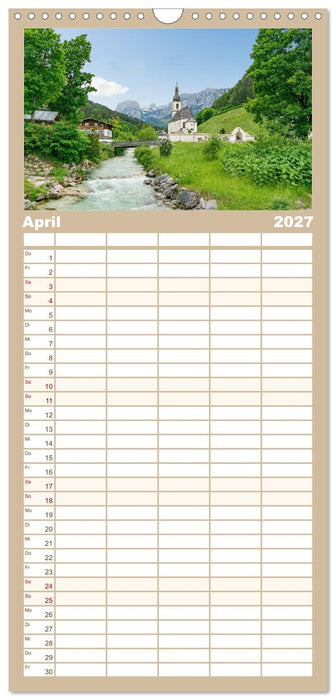 Wanderparadies Bayerische Alpen (CALVENDO Familienplaner 2027)
