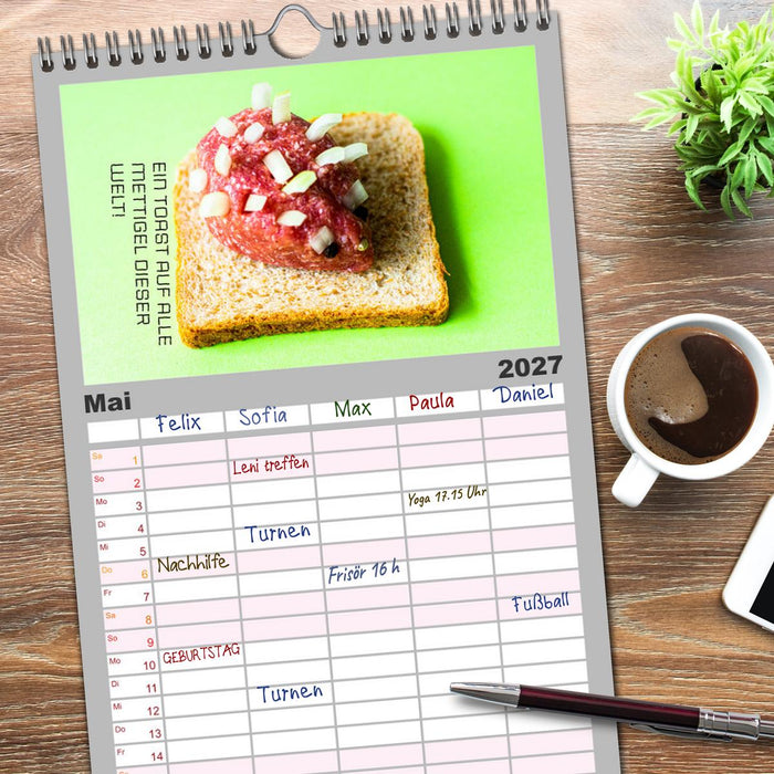 Mettkalender - Mettigel Edition (CALVENDO Familienplaner 2027)