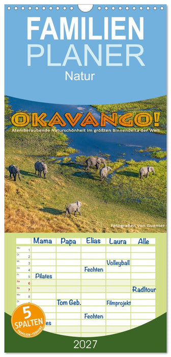 Okavango! Atemberaubende Naturschönheit im größten Binnendelta der Welt (CALVENDO Familienplaner 2027)