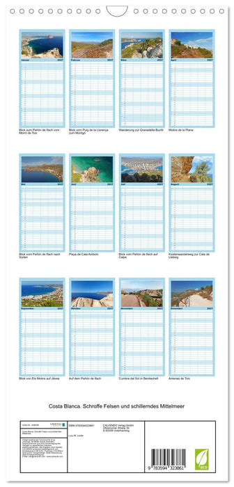 Costa Blanca. Schroffe Felsen und schillerndes Mittelmeer (CALVENDO Familienplaner 2027)