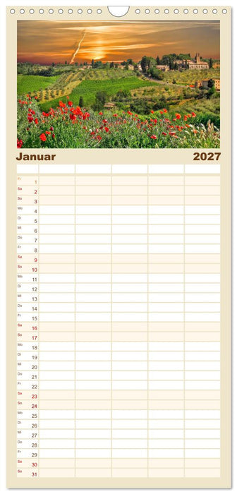 Bühne frei für die Toskana (CALVENDO Familienplaner 2027)